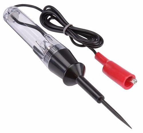 Projecta Circuit Tester Plastic for 6V/12V circuits with illuminating globe and 1m lead, perfect for diagnosing electrical issues.