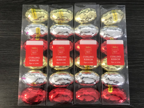 Colorful 10m curling ribbons, 24 pieces total, perfect for elegant gift wrapping and creative crafting projects.