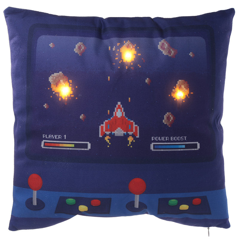 LED Cushion Game Over featuring a bright 'Game Over' LED display, perfect for adding a playful touch to gaming spaces.