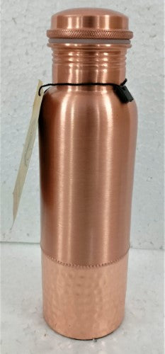 Handcrafted 750ml pure copper bottle designed to purify and alkalise water for enhanced health and hydration.