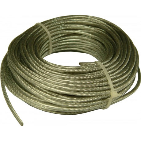 Durable PVC coated clothesline wire, 25m long, rust-resistant, perfect for rotary and fixed drying systems.