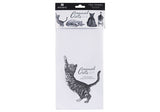 Set of 3 Casual Cats Kitchen Towels featuring charming black and white cat illustrations, soft and absorbent for everyday use.