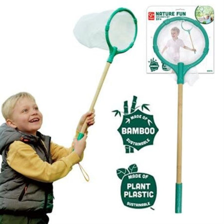 Hape Butterfly Net, 735mm, eco-friendly design with protective ring, perfect for nature exploration and butterfly catching for ages 4+.