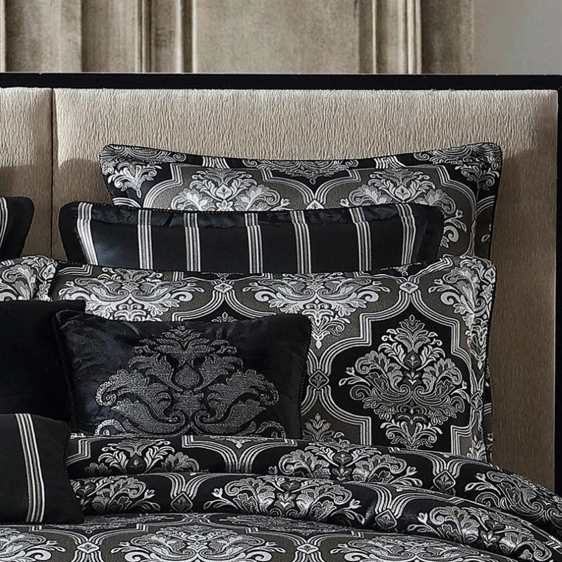 Super King Duvet Cover Set by Davinci in Chamonix Silver with elegant damask motifs and reversible pillowcases for versatile styling.