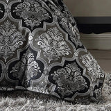 Super King Duvet Cover Set in Chamonix Silver, featuring elegant damask motifs and reversible pillowcases for luxurious style.