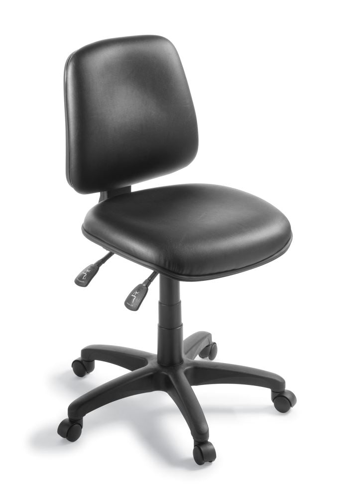 Ergonomic black office chair offering lumbar support, adjustable height, and a contoured seat for optimal comfort and productivity.