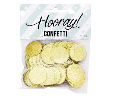Gold party confetti in 6 bags of 55g each, perfect for adding sparkle to weddings and celebrations.
