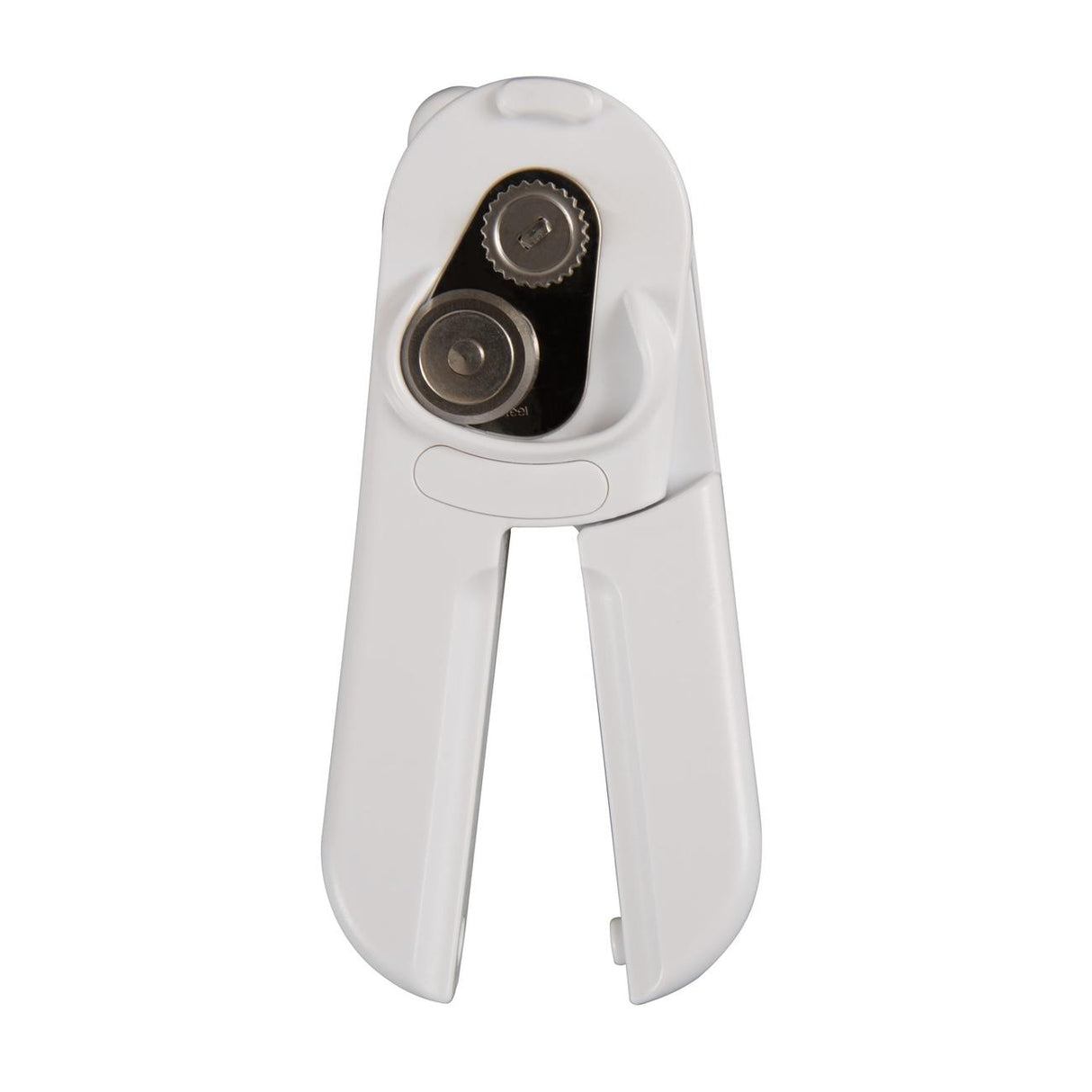 Culinare Magican Can Opener in white, featuring a stainless steel mechanism for easy, hygienic can opening.