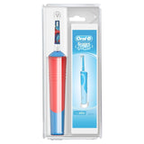 Electric toothbrush for kids aged 3+, features Spiderman design, EXTRA SOFT bristles, and Disney Magic Timer App for fun brushing.
