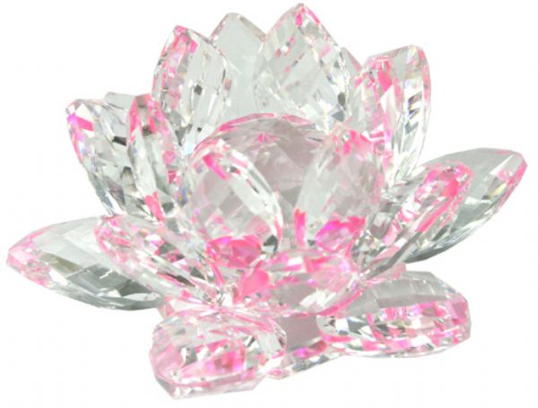 40mm pink crystal waterlily decorative piece, showcasing elegance and intricate craftsmanship, perfect for home decor.