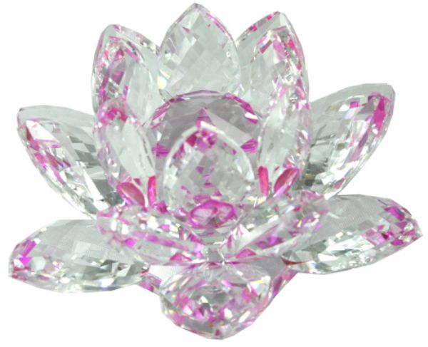 40mm purple crystal waterlily figurine with intricate detailing, perfect for home decor or as a unique gift.