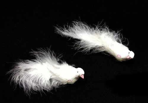 Artificial Craft Dove with Fluffy Tail x 24
