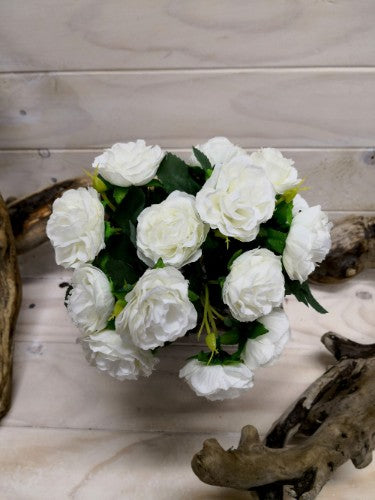 Stunning white rose bouquet with 12 blooms, ideal for elegant arrangements and versatile decor, perfect for weddings.