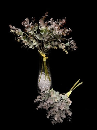 Red Eucalyptus Bundle featuring lifelike synthetic stems, perfect for floral arrangements and enhancing home decor.