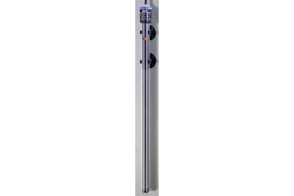 Jager 300w aquarium heater, fully submersible, precise temp control 18-34°C, for tanks up to 1000L, durable glass design.