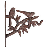 Elegant cast iron bird silhouette hook, 19 x 5 x 22 cm, perfect for hanging baskets, lanterns, or bird feeders.