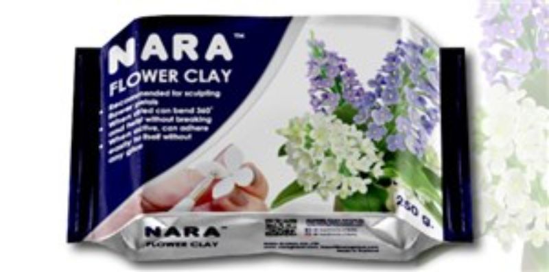 Flexible Nara Clay - FLOWER CLAY 250g for crafting detailed flower petals and stems, air-drying and mixable with colors.