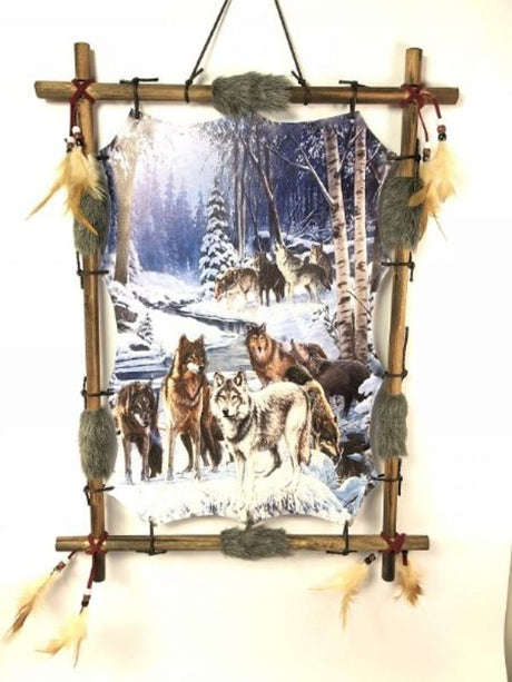 Enchanting rectangular dreamcatcher, 56cm x 41cm, adorned with delicate feathers and colorful beads for bohemian decor.