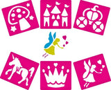 Durable, washable plastic stencils set of 6 designed for children's creative learning and artistic expression.