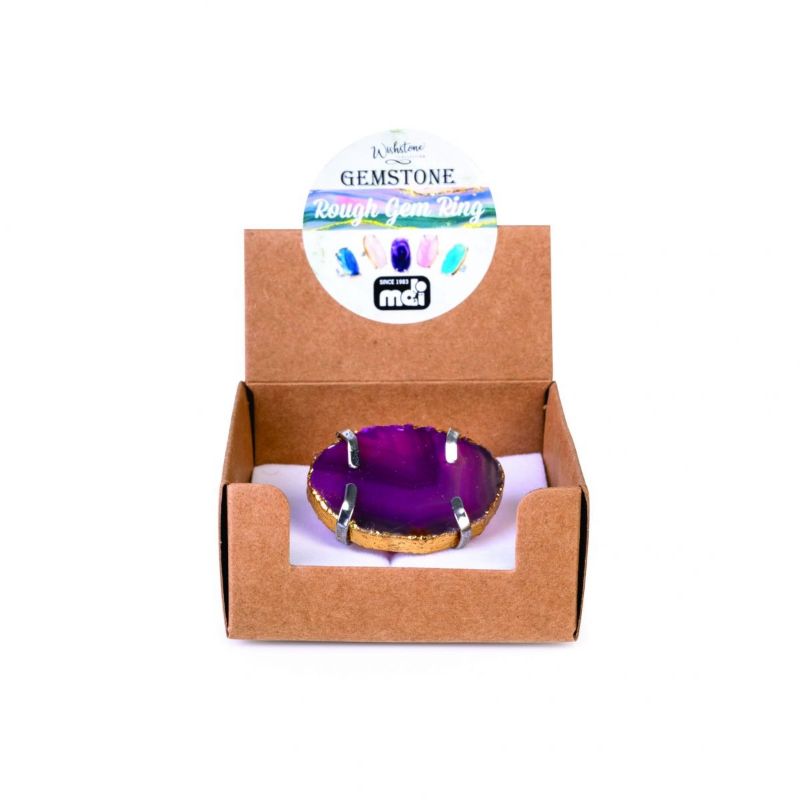 Assorted Gemstone Rainbow Agate Filigree Rings with silver band, showcasing unique color patterns for healing and style.