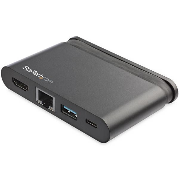 USB C Multiport Adapter with HDMI for 4K display, 100W PD 3.0, USB-C & USB-A ports, Gigabit Ethernet, and wrap-around cable.