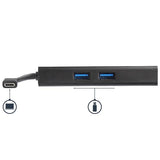 USB-C multiport adapter with 4K HDMI, power delivery, USB 3.0 ports, and Gigabit Ethernet for enhanced laptop connectivity.