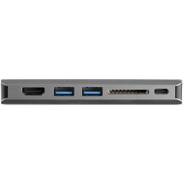 USB C Multiport Adapter featuring HDMI, VGA, USB ports, SD card reader, and 100W charging capability for versatile connectivity.