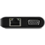 USB C Multiport Adapter with HDMI, VGA, USB-A, SD card reader, and Gigabit Ethernet for versatile connectivity and charging.