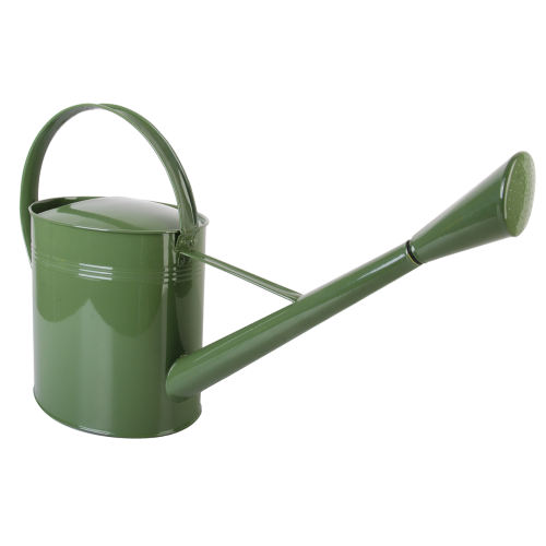 Set of 3 stylish 72cm outdoor watering cans in grey, cream, and green with removable nozzles for precise watering.