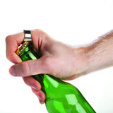 Set of 6 stylish beer bottle opener rings made from durable brushed stainless steel, perfect for any beer lover.