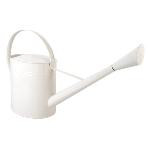 Set of 3 assorted 72cm French-style watering cans in grey, cream, and green for precise, ergonomic plant care.