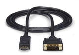 1.8m DisplayPort to DVI cable, connecting DVI displays to DisplayPort sources for high-resolution video up to 1080p.