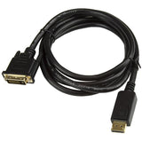 1.8m DisplayPort to DVI cable connecting DVI displays or projectors to DisplayPort sources, supporting resolutions up to 1080p.