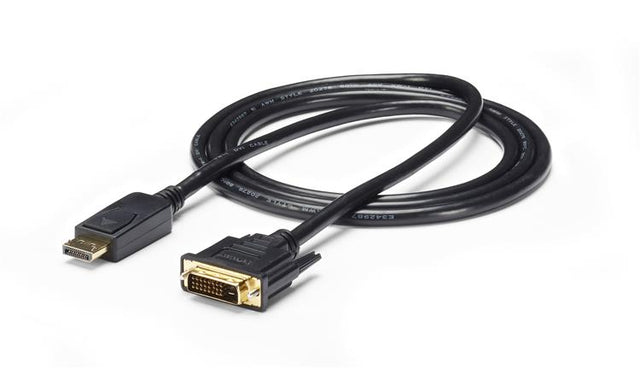 1.8m DisplayPort to DVI cable with male connectors, supports up to 1920x1200 resolution for reliable video connections.