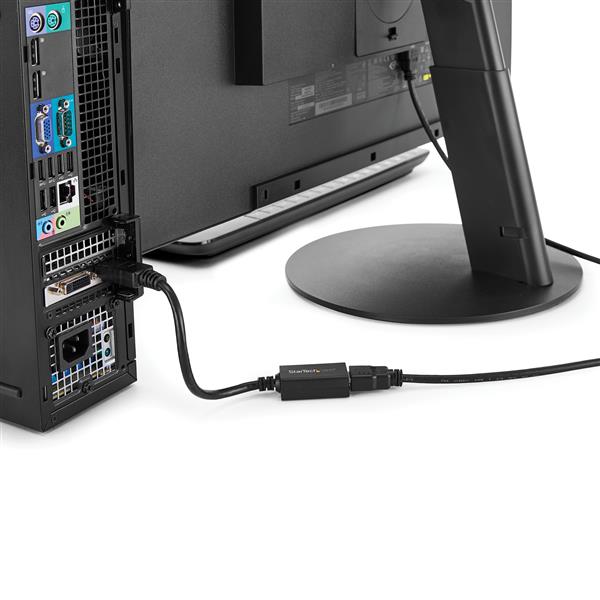 DisplayPort to HDMI adapter allowing seamless connection to HDMI displays with 1920x1200 resolution support.