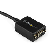 DisplayPort to VGA adapter for connecting modern laptops to legacy VGA displays, supporting resolutions up to 1920x1200.