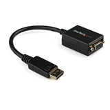 DisplayPort to VGA adapter for connecting laptops to VGA displays, supporting up to 1920x1200 resolution and portable design.