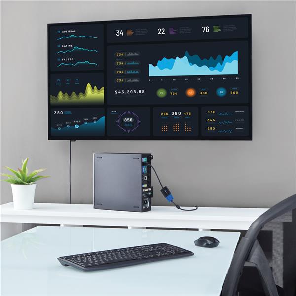 DisplayPort 1.2 to VGA Adapter Converter for connecting DP devices to VGA monitors, supports 1920x1200 resolution.