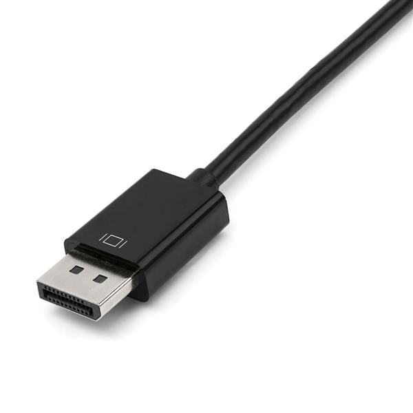 Compact 3-in-1 DisplayPort adapter converting to VGA, DVI, or HDMI; perfect for travel and seamless connectivity.