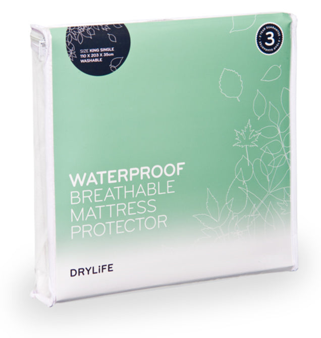 King Single Mattress Protector - Drylife - with Waterproof backing
