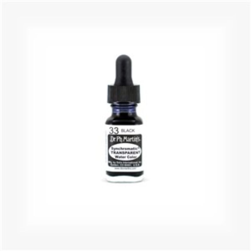 Dr. Ph. Martin's Synchromatic Transparent Water Colour - 0.5oz BLACK