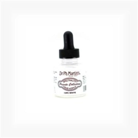 Dr. Ph. Martin's 1oz WHITE Spectralite Liquid Acrylics offer vibrant, lightfast color for versatile artistic projects.
