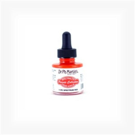 Dr. Ph. Martin's Spectrum Red liquid acrylic in 1oz, vibrant and versatile for various artistic applications.
