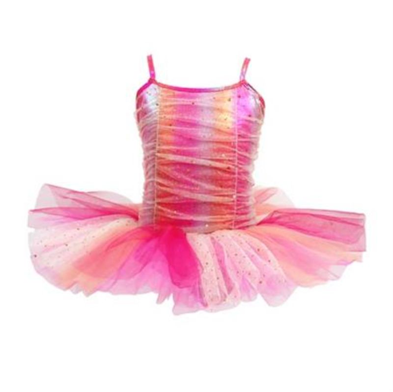 Vibrant Vacation Party Tutu by Pink Poppy for girls aged 5-6, featuring multi-layered tulle and integrated leotard pants.