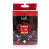 Backflow incense cones in Dragon's Blood fragrance, designed for calming aromatherapy and stunning cascading smoke effects.