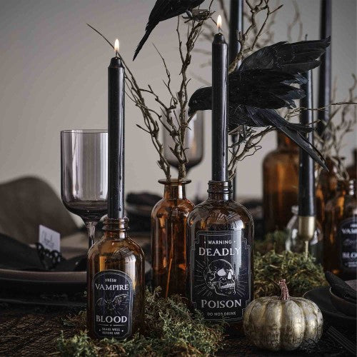 Deadly Soiree Candle Holders with Black Dinner Candles