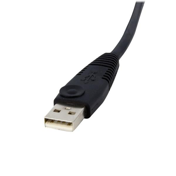 KVM cable connects dual link DVI video, USB peripherals, and audio in a 1.8m length for seamless multi-computer use.