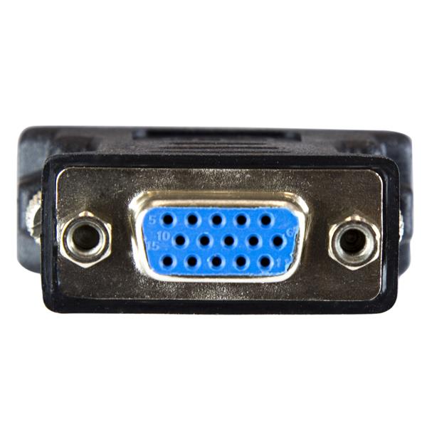 DVI to VGA cable adapter in black, converts DVI-I male to VGA female for seamless connectivity with legacy displays.