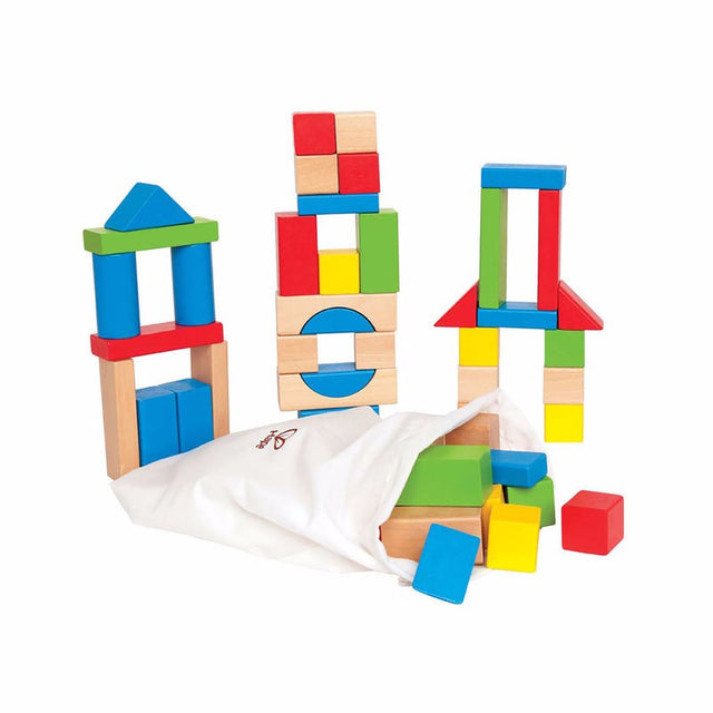 Hape Maple Blocks: 50 sturdy wooden blocks for creative building, safe for kids, ideal for imaginative play and cognitive development.