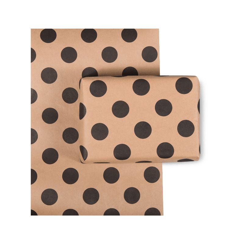 Wrapping Paper - CLUB BLACK SPOT ON NATURAL 40m (Roll)
